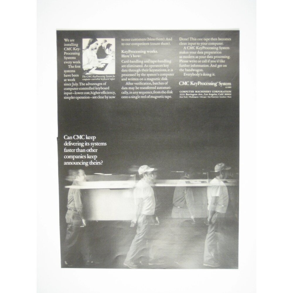 MC KeyProcessing System Advertisement Print 1960s Vintage ADVERT Ad Computers